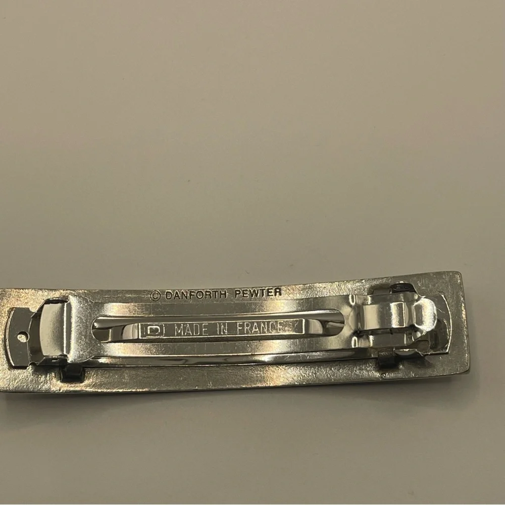 Danforth Pewter Wild Rose Large Barrette - Picture 3 of 5